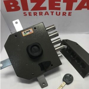 SERRATURA DA APPLICARE CON CHIAVE PUNZONATA POMOLO INTERNO CON 1/2 GIRO QUINTUPLA SINISTRA