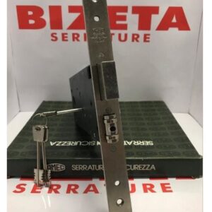 SERRATURA DA INFILARE A FASCIA CON RULLO E MANDATA A DOPPIA MAPPA entrata mm 90