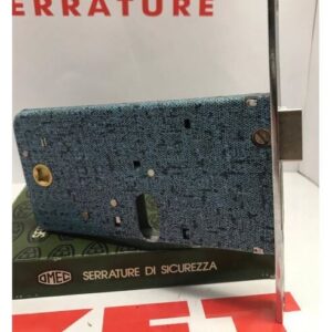 SERRATURA DA INFILARE A FASCIA CON SCROCCO REVERSIBILE E MANDATA CON CILINDRO OVALE e QUADRO MANIGLIA entrata mm 70