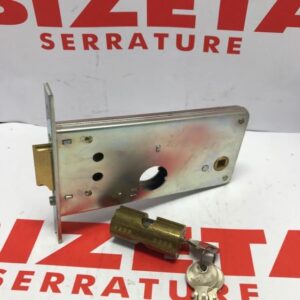 SERRATURA INFILARE 2 MANDATE E SCROCCO CON CILINDRO SFILABILE entrata mm 80