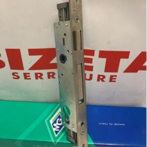 SERRATURA INFILARE PER MONTANTI SCROCCO E CATENACCIO BASCULANTE TRIPLICE A PROFILO EUROPEO entrata mm 25 frontale mm 22