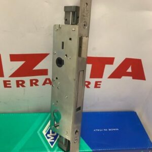 SERRATURA INFILARE PER MONTANTI SCROCCO E CATENACCIO BASCULANTE TRIPLICE A PROFILO EUROPEO entrata mm 35 frontale mm 22