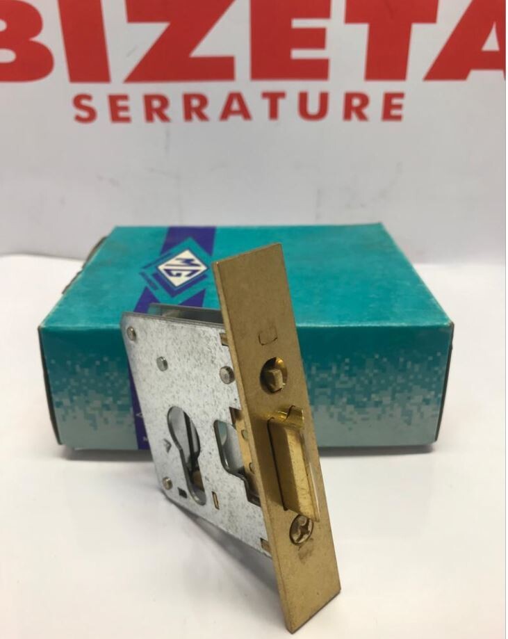 SERRATURA INFILARE PER PORTE VETRO SOLO SCROCCO REVERSIBILE frontale mm 20 entrata mm 42