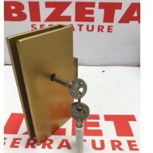 SERRATURA PER PORTA VETRI CON CHIAVE A SPILLO entrata mm 40