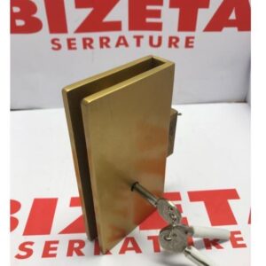 SERRATURA PER PORTA VETRI CON CHIAVE A SPILLO entrata mm 40